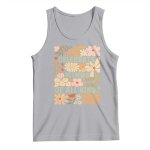 Celebrate Minds Of All Kinds Tank Top Autism Awareness Inspirational Quote Flowers TS11 Athletic Heather Print Your Wear