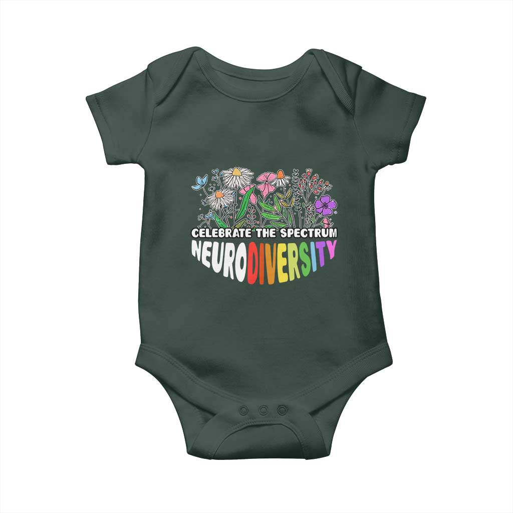 Celebrate The Spectrum Neurodiversity Baby Onesie Flower Autism Awareness ASD ADHD TS11 Print Your Wear