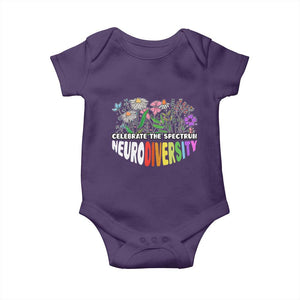 Celebrate The Spectrum Neurodiversity Baby Onesie Flower Autism Awareness ASD ADHD TS11 Purple Print Your Wear
