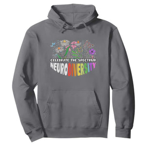 Celebrate The Spectrum Neurodiversity Hoodie Flower Autism Awareness ASD ADHD TS11 Charcoal Print Your Wear