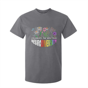 Celebrate The Spectrum Neurodiversity T Shirt For Kid Flower Autism Awareness ASD ADHD TS11 Charcoal Print Your Wear
