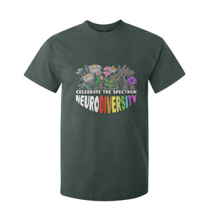 Celebrate The Spectrum Neurodiversity T Shirt For Kid Flower Autism Awareness ASD ADHD TS11 Dark Forest Green Print Your Wear