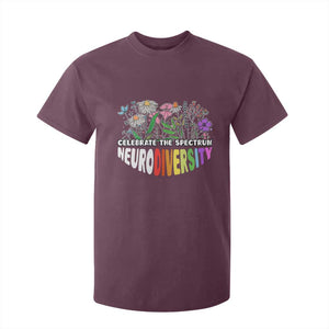 Celebrate The Spectrum Neurodiversity T Shirt For Kid Flower Autism Awareness ASD ADHD TS11 Maroon Print Your Wear