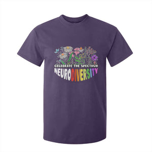 Celebrate The Spectrum Neurodiversity T Shirt For Kid Flower Autism Awareness ASD ADHD TS11 Purple Print Your Wear