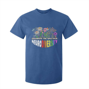 Celebrate The Spectrum Neurodiversity T Shirt For Kid Flower Autism Awareness ASD ADHD TS11 Royal Blue Print Your Wear