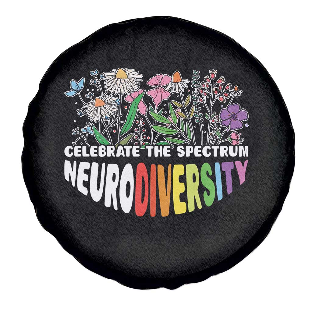 Celebrate The Spectrum Neurodiversity Spare Tire Cover Flower Autism Awareness ASD ADHD TS11 Print Your Wear