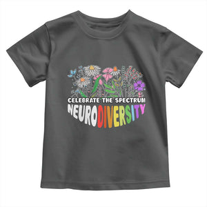 Celebrate The Spectrum Neurodiversity Toddler T Shirt Flower Autism Awareness ASD ADHD TS11 Dark Heather Print Your Wear