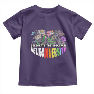 Celebrate The Spectrum Neurodiversity Toddler T Shirt Flower Autism Awareness ASD ADHD TS11 Purple Print Your Wear