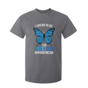 I Wear Blue For Autism Awareness T Shirt For Kid Blue Butterfly Puzzle Pieces TS11 Charcoal Print Your Wear