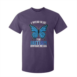 I Wear Blue For Autism Awareness T Shirt For Kid Blue Butterfly Puzzle Pieces TS11 Purple Print Your Wear