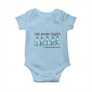 Let Your Light Shine Autism Awareness Baby Onesie Light Bulb Autism Acceptance TS11 Light Blue Print Your Wear