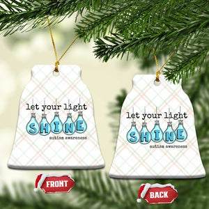 Let Your Light Shine Autism Awareness Ceramic Ornament Light Bulb Autism Acceptance TS11 Print Your Wear