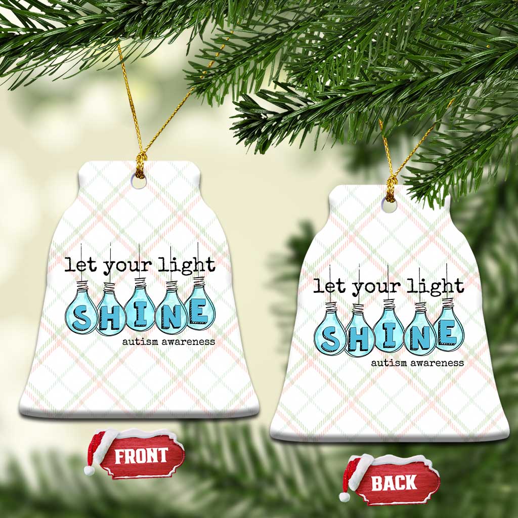 Let Your Light Shine Autism Awareness Ceramic Ornament Light Bulb Autism Acceptance TS11 Print Your Wear