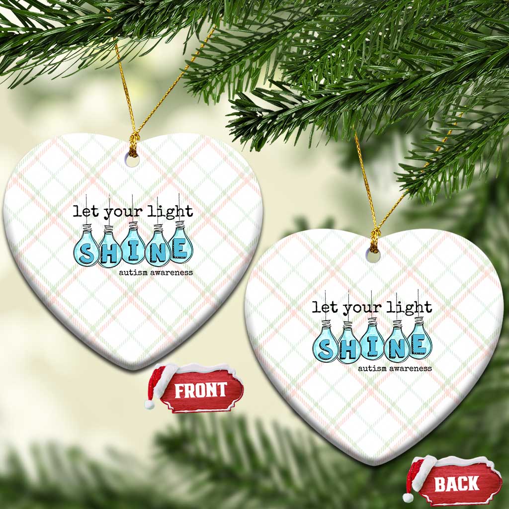 Let Your Light Shine Autism Awareness Ceramic Ornament Light Bulb Autism Acceptance TS11 Print Your Wear