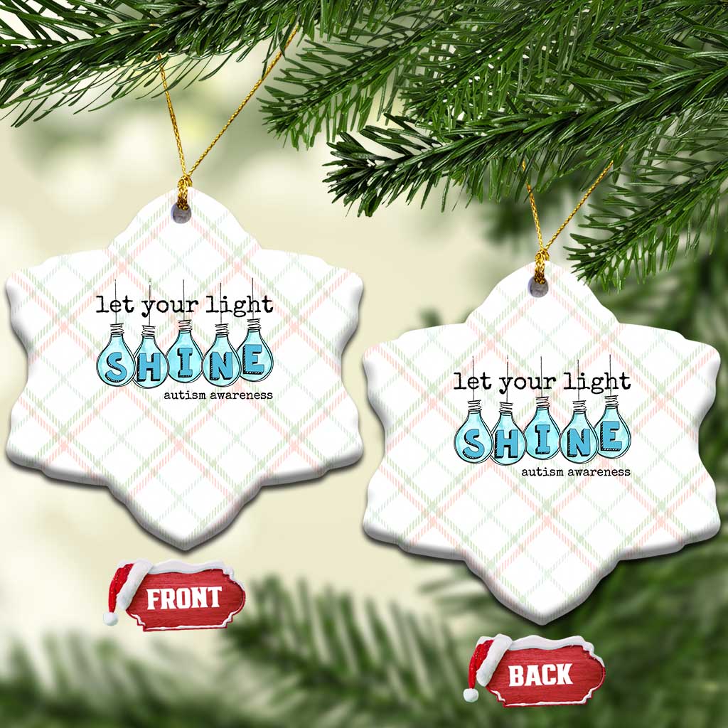 Let Your Light Shine Autism Awareness Ceramic Ornament Light Bulb Autism Acceptance TS11 Print Your Wear