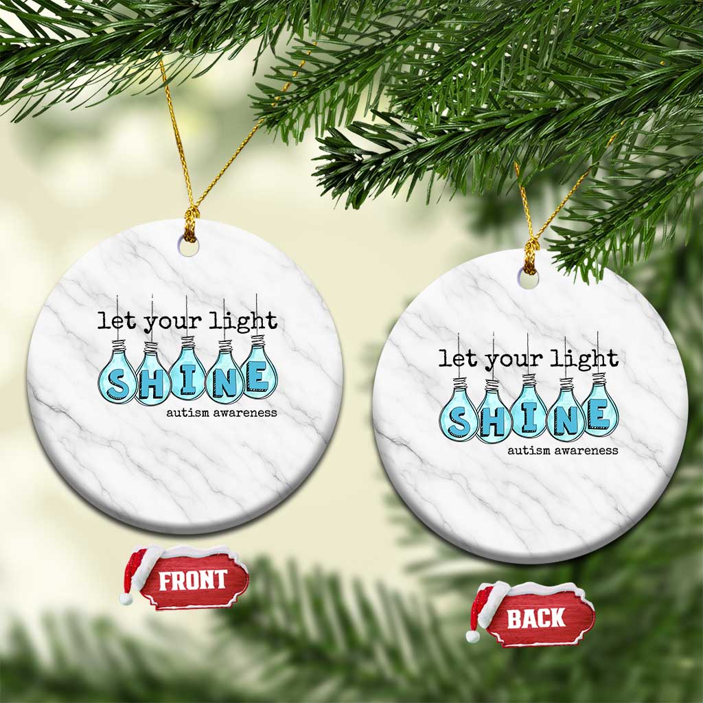 Let Your Light Shine Autism Awareness Ceramic Ornament Light Bulb Autism Acceptance TS11 1pc White Marble Print Your Wear