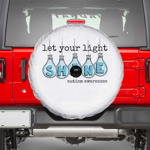 Let Your Light Shine Autism Awareness Spare Tire Cover Light Bulb Autism Acceptance TS11 White Print Your Wear