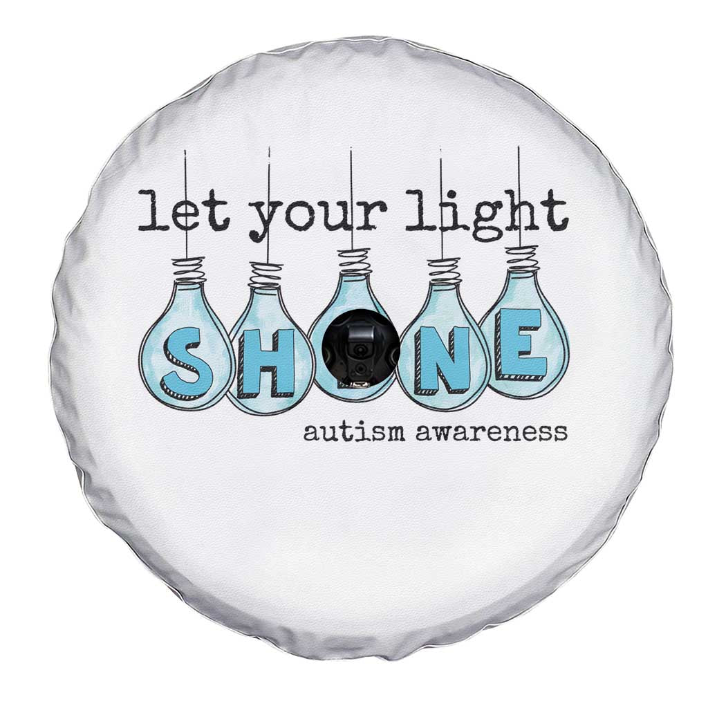 Let Your Light Shine Autism Awareness Spare Tire Cover Light Bulb Autism Acceptance TS11 Print Your Wear