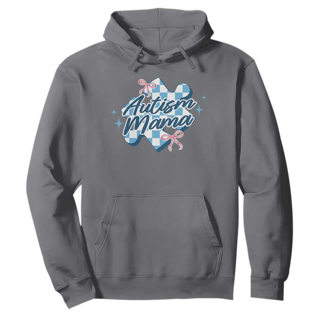 Autism Mama Coquette Puzzle Piece Pink Bow Hoodie TS11 Charcoal Print Your Wear