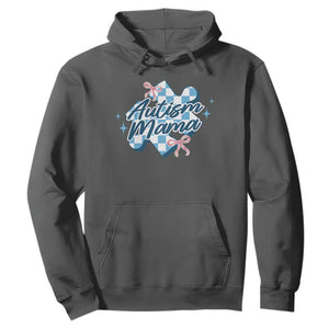 Autism Mama Coquette Puzzle Piece Pink Bow Hoodie TS11 Dark Heather Print Your Wear