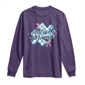 Autism Mama Coquette Puzzle Piece Pink Bow Long Sleeve Shirt TS11 Purple Print Your Wear