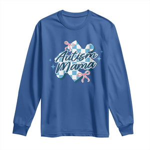Autism Mama Coquette Puzzle Piece Pink Bow Long Sleeve Shirt TS11 Royal Blue Print Your Wear