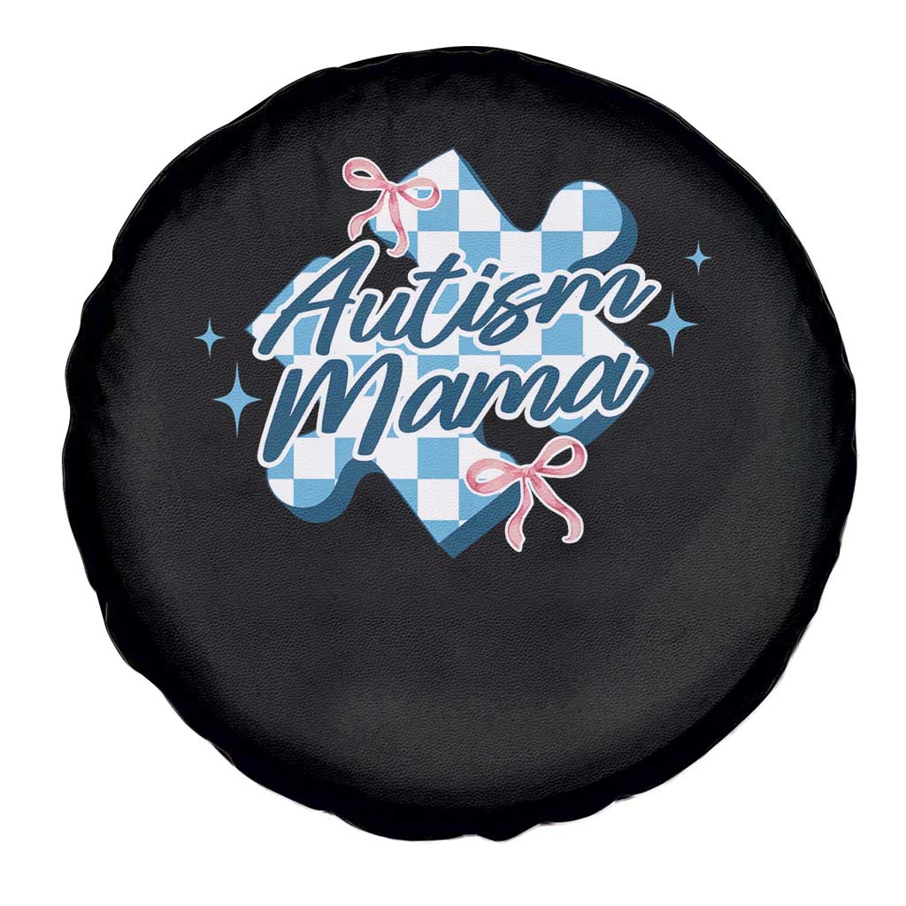 Autism Mama Coquette Puzzle Piece Pink Bow Spare Tire Cover TS11 Print Your Wear