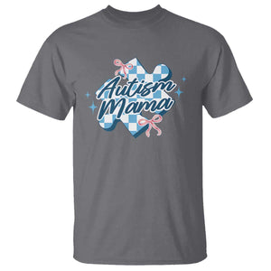 Autism Mama Coquette Puzzle Piece Pink Bow T Shirt TS11 Charcoal Print Your Wear