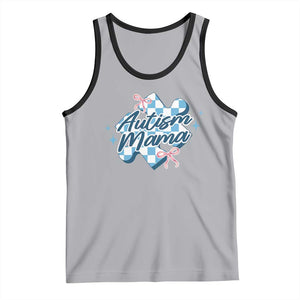 Autism Mama Coquette Puzzle Piece Pink Bow Tank Top TS11 Athletic Heather Black Print Your Wear