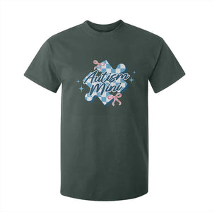 Autism Mini Coquette Puzzle Piece Pink Bow T Shirt For Kid TS11 Dark Forest Green Print Your Wear
