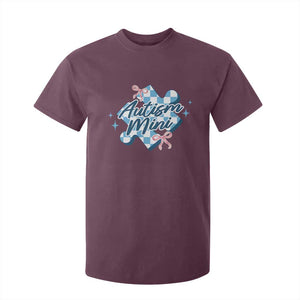 Autism Mini Coquette Puzzle Piece Pink Bow T Shirt For Kid TS11 Maroon Print Your Wear