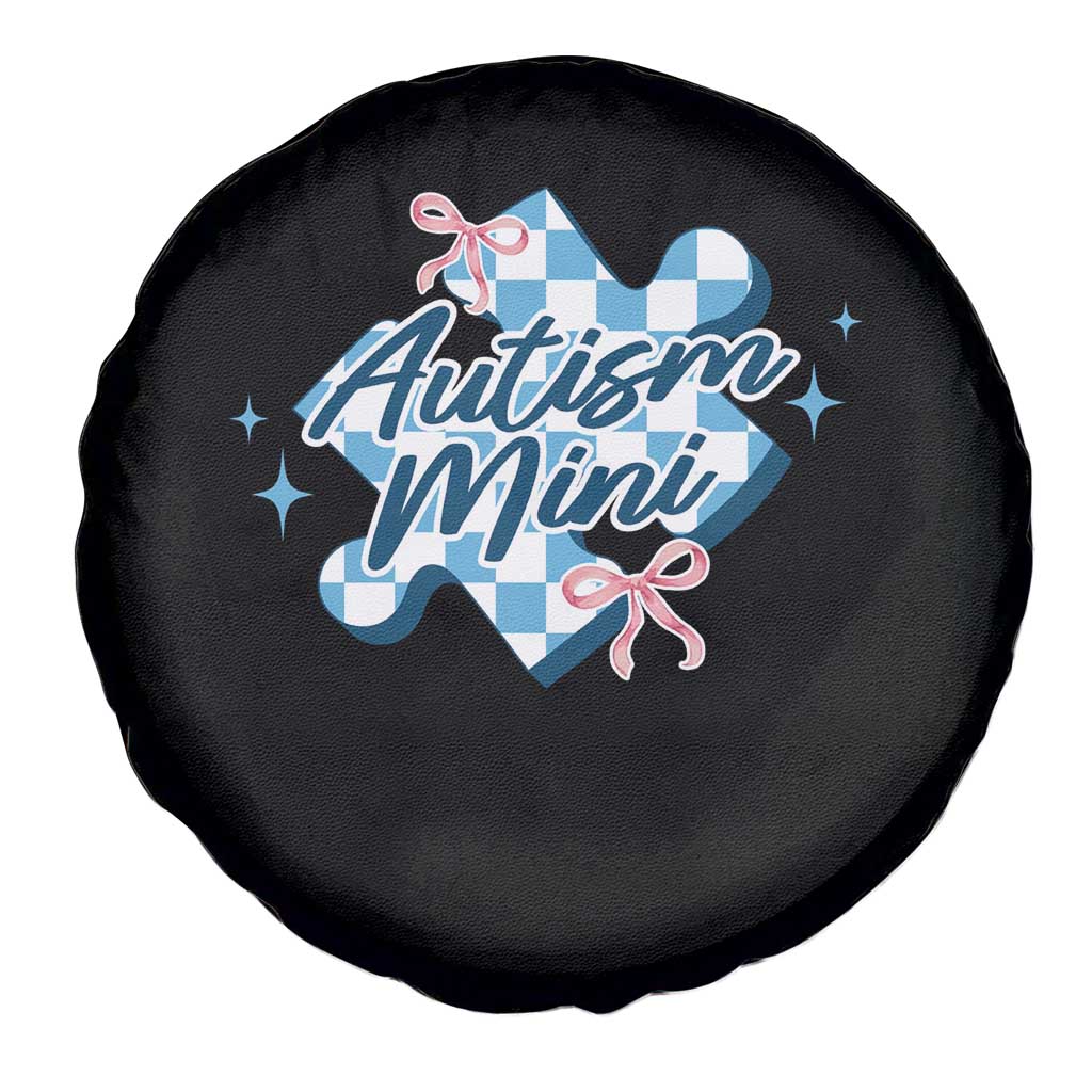 Autism Mini Coquette Puzzle Piece Pink Bow Spare Tire Cover TS11 Print Your Wear