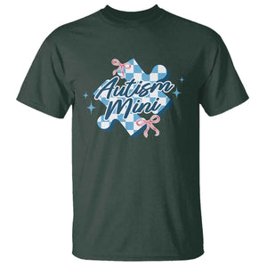 Autism Mini Coquette Puzzle Piece Pink Bow T Shirt TS11 Dark Forest Green Print Your Wear
