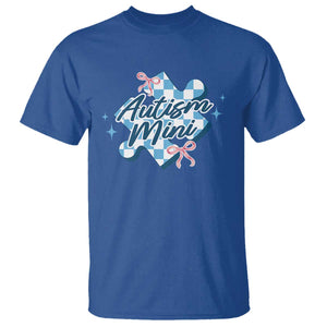 Autism Mini Coquette Puzzle Piece Pink Bow T Shirt TS11 Royal Blue Print Your Wear