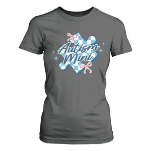 Autism Mini Coquette Puzzle Piece Pink Bow T Shirt For Women TS11 Dark Heather Print Your Wear