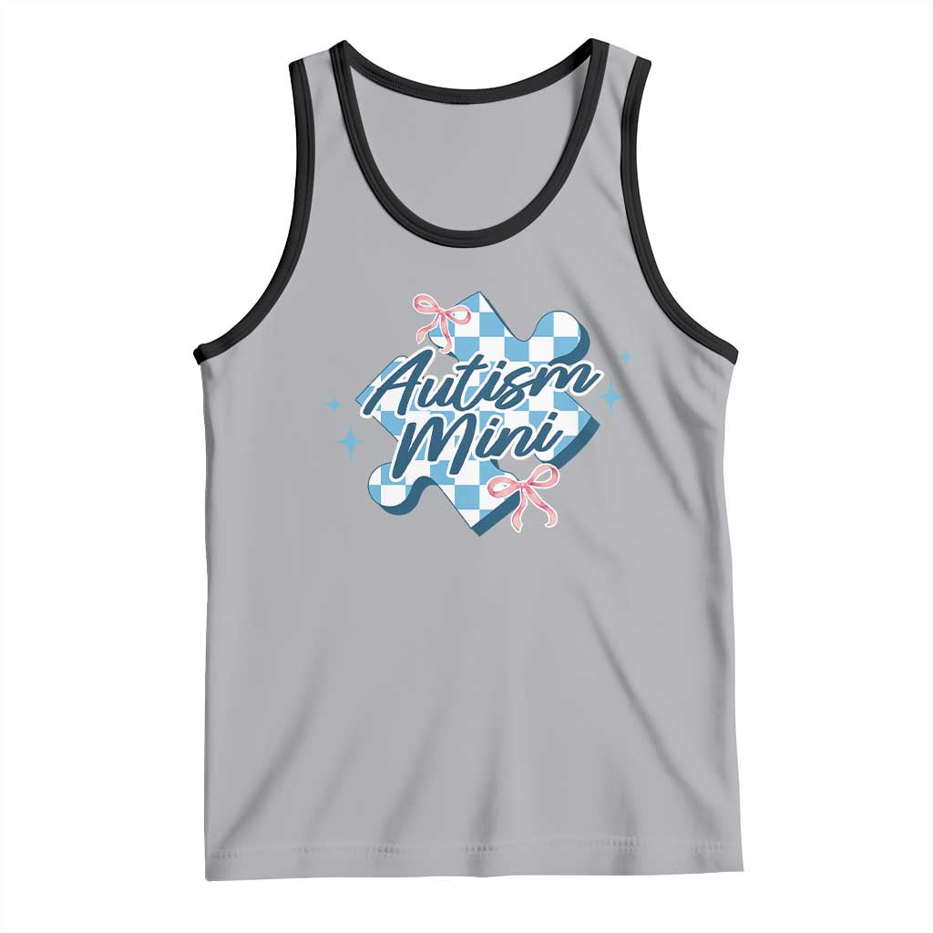 Autism Mini Coquette Puzzle Piece Pink Bow Tank Top TS11 Athletic Heather Black Print Your Wear