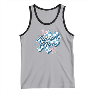 Autism Mini Coquette Puzzle Piece Pink Bow Tank Top TS11 Athletic Heather Black Print Your Wear