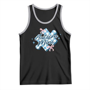 Autism Mini Coquette Puzzle Piece Pink Bow Tank Top TS11 Black Athletic Heather Print Your Wear