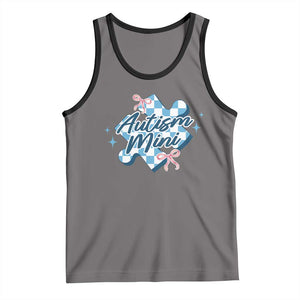 Autism Mini Coquette Puzzle Piece Pink Bow Tank Top TS11 Deep Heather Black Print Your Wear