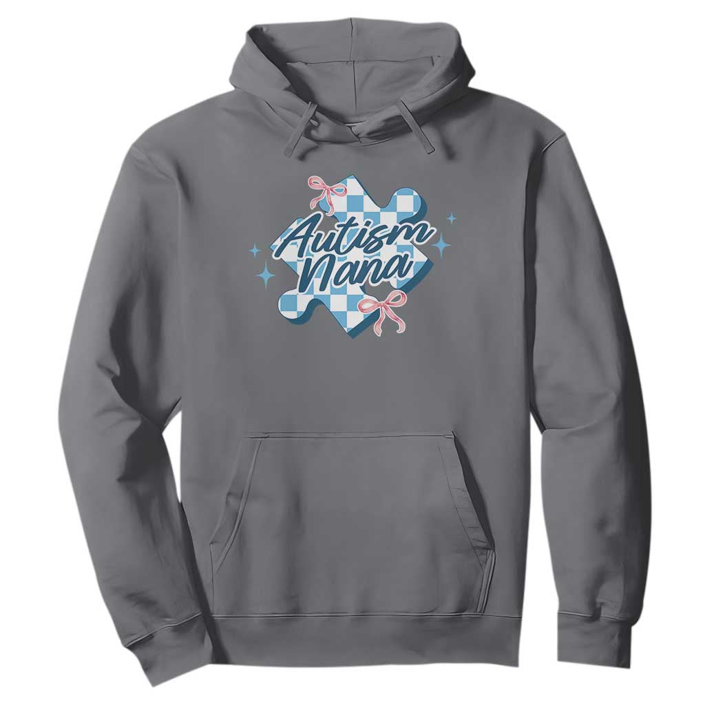 Autism Nana Coquette Puzzle Piece Pink Bow Hoodie TS11 Charcoal Print Your Wear