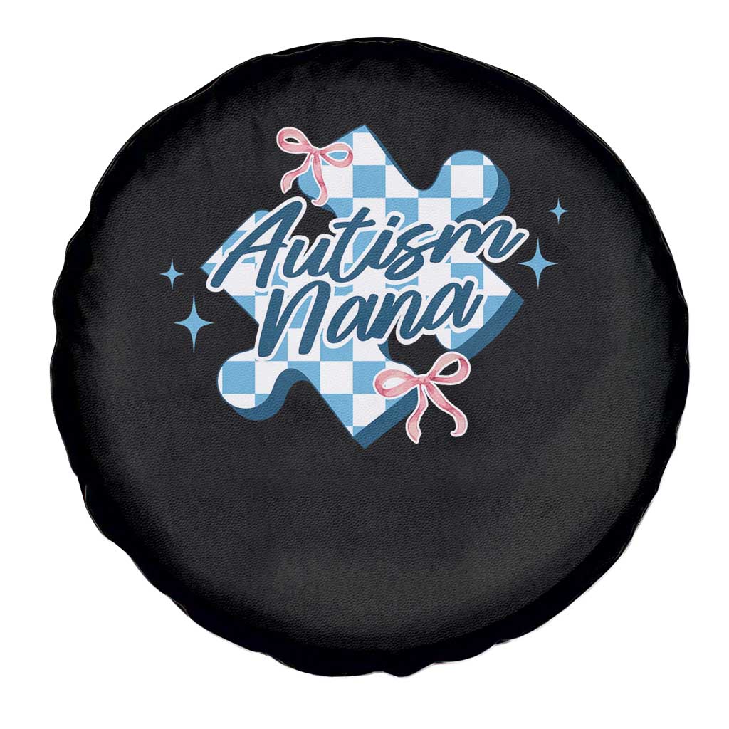 Autism Nana Coquette Puzzle Piece Pink Bow Spare Tire Cover TS11 Print Your Wear