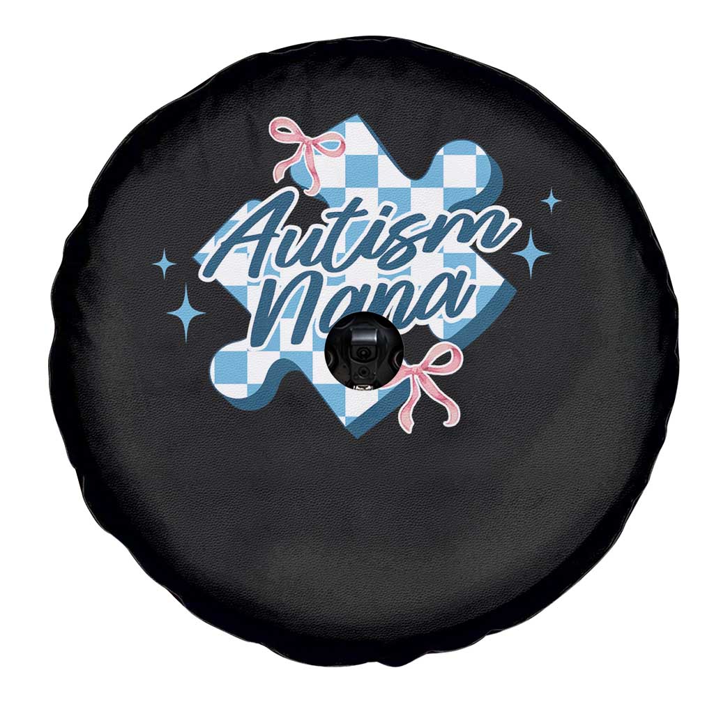 Autism Nana Coquette Puzzle Piece Pink Bow Spare Tire Cover TS11 Print Your Wear