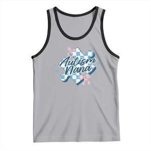 Autism Nana Coquette Puzzle Piece Pink Bow Tank Top TS11 Athletic Heather Black Print Your Wear