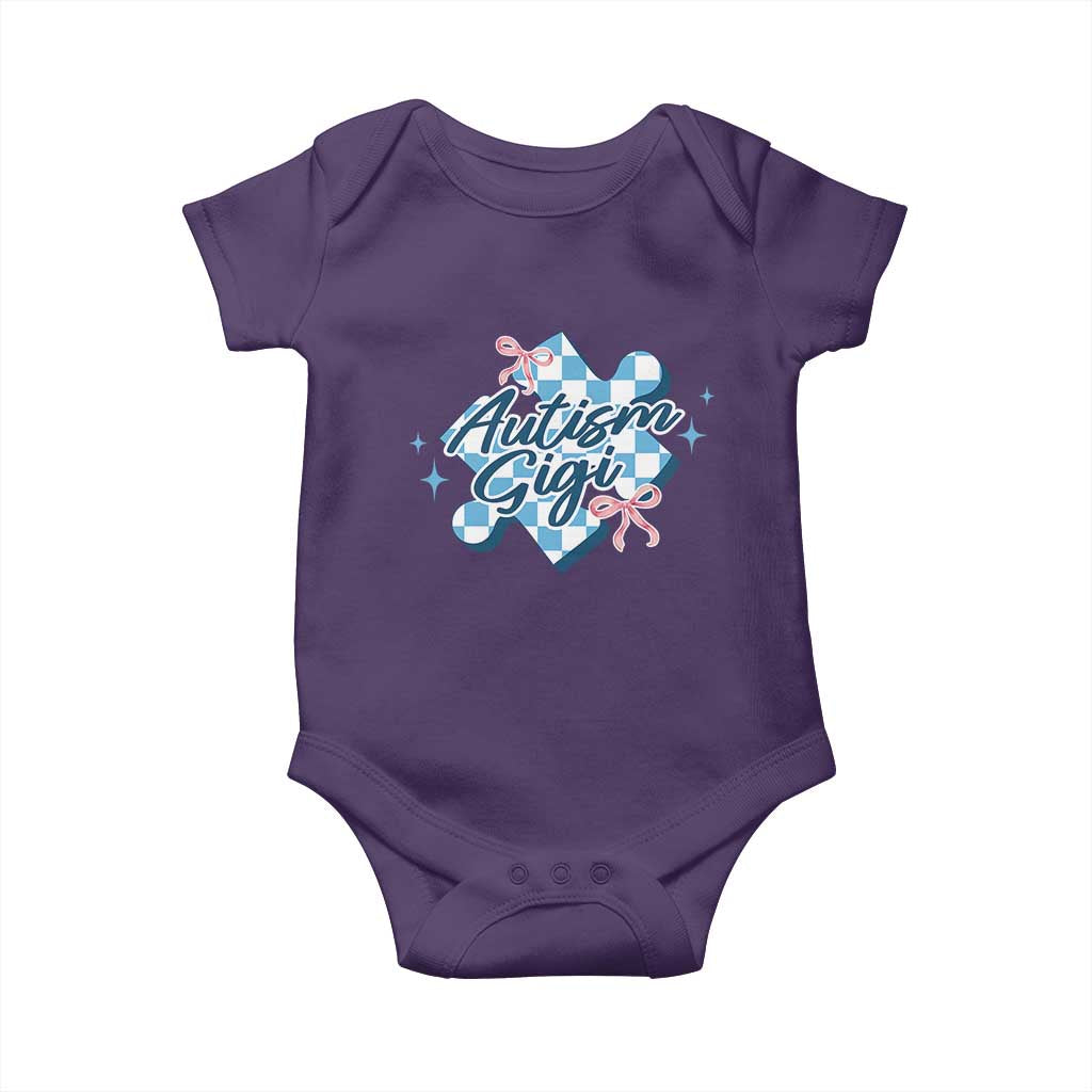 Autism Gigi Coquette Puzzle Piece Pink Bow Baby Onesie TS11 Purple Print Your Wear