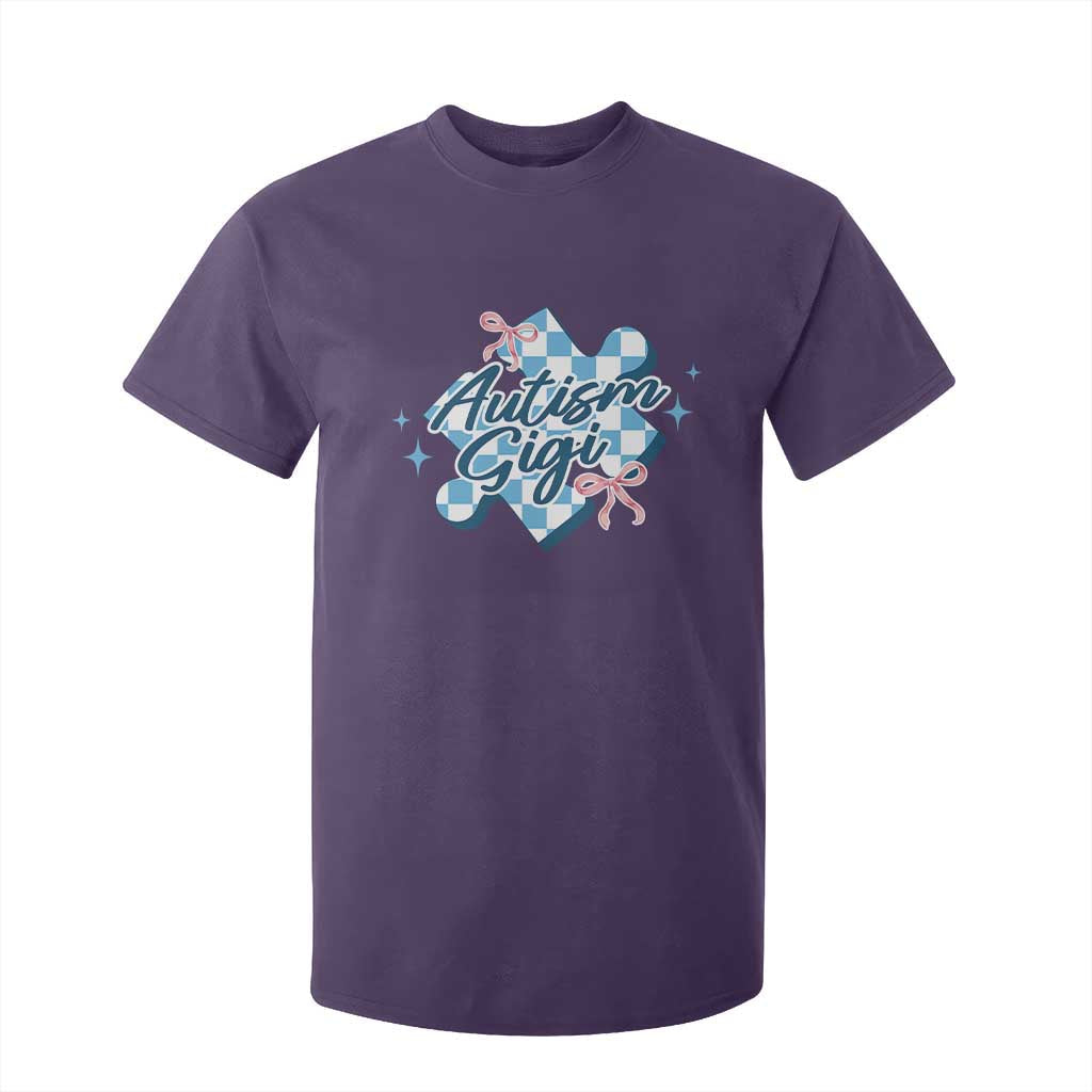Autism Gigi Coquette Puzzle Piece Pink Bow T Shirt For Kid TS11 Purple Print Your Wear