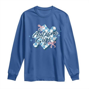 Autism Gigi Coquette Puzzle Piece Pink Bow Long Sleeve Shirt TS11 Royal Blue Print Your Wear