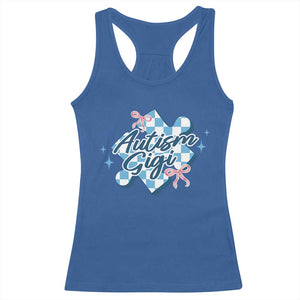 Autism Gigi Coquette Puzzle Piece Pink Bow Racerback Tank Top TS11 Royal Blue Print Your Wear