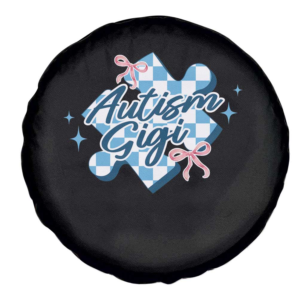 Autism Gigi Coquette Puzzle Piece Pink Bow Spare Tire Cover TS11 Print Your Wear