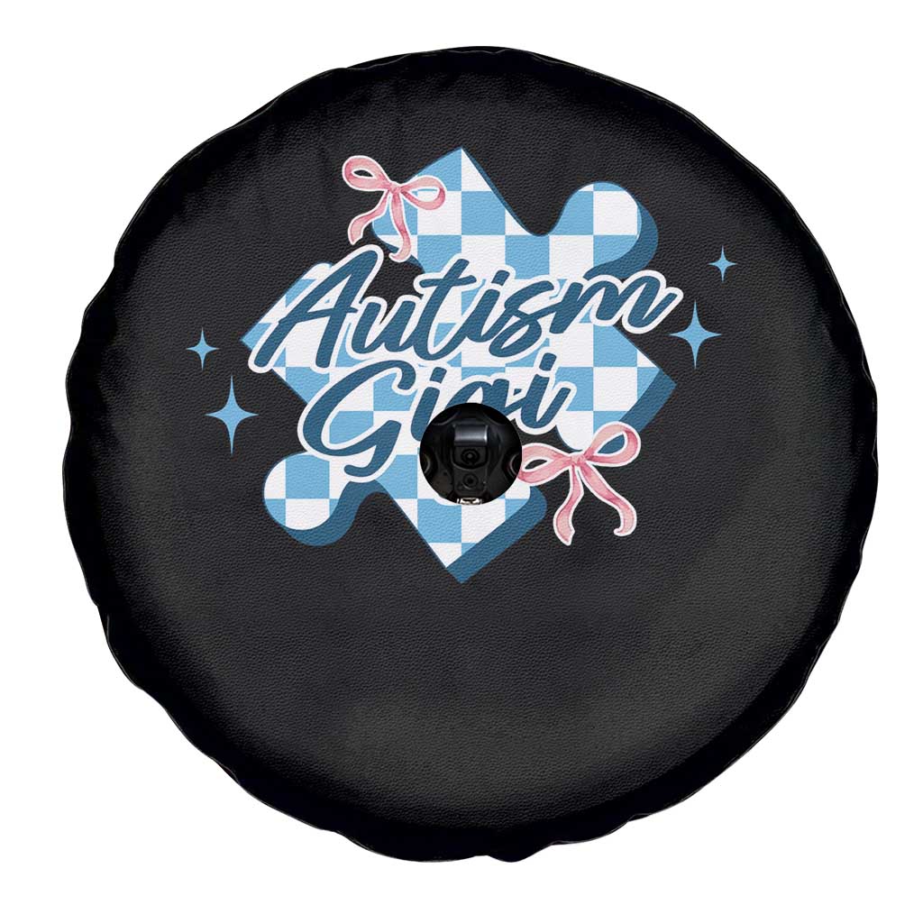 Autism Gigi Coquette Puzzle Piece Pink Bow Spare Tire Cover TS11 Print Your Wear