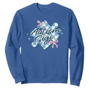 Autism Gigi Coquette Puzzle Piece Pink Bow Sweatshirt TS11 Royal Blue Print Your Wear